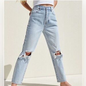 PacSun High Rise Distressed button fly jeans Size 26 Light Wash